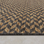 Indoor & Outdoor Rug Captera Herringbone Design in Brown RugYourHome