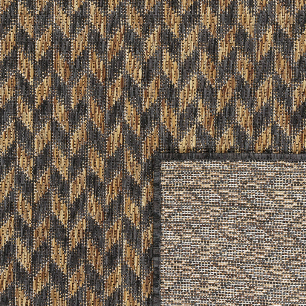 Indoor & Outdoor Rug Captera Herringbone Design in Brown RugYourHome