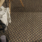 Indoor & Outdoor Rug Captera Herringbone Design in Brown RugYourHome