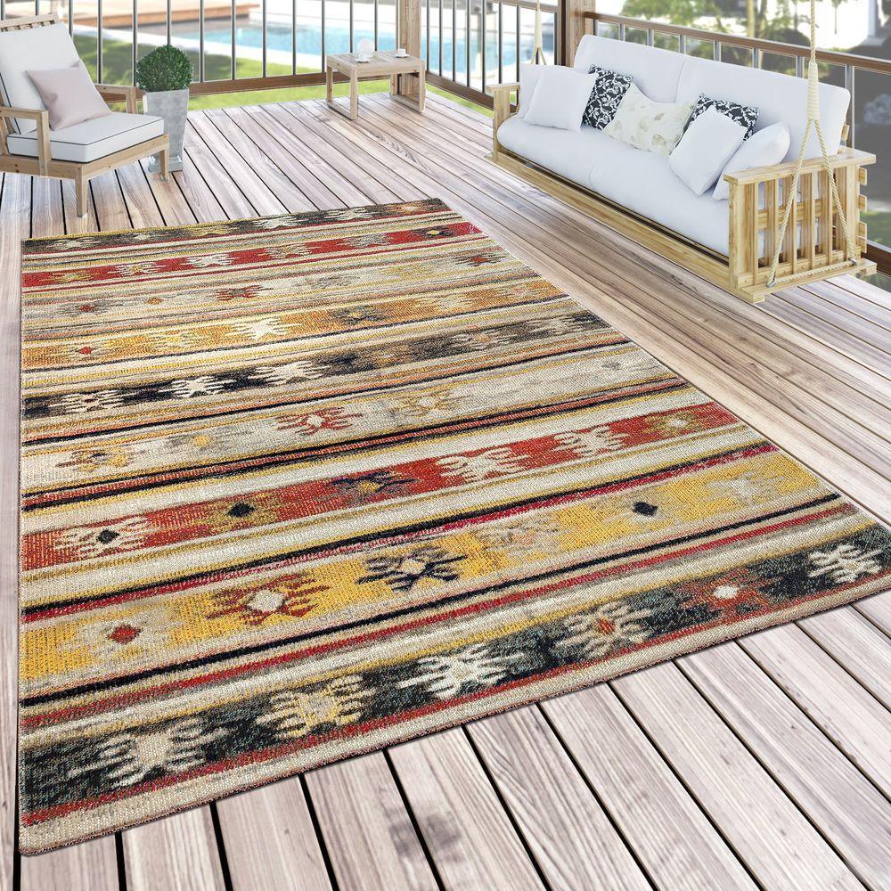 Indoor & Outdoor Rug Ethnic Cream Red Yellow RugYourHome