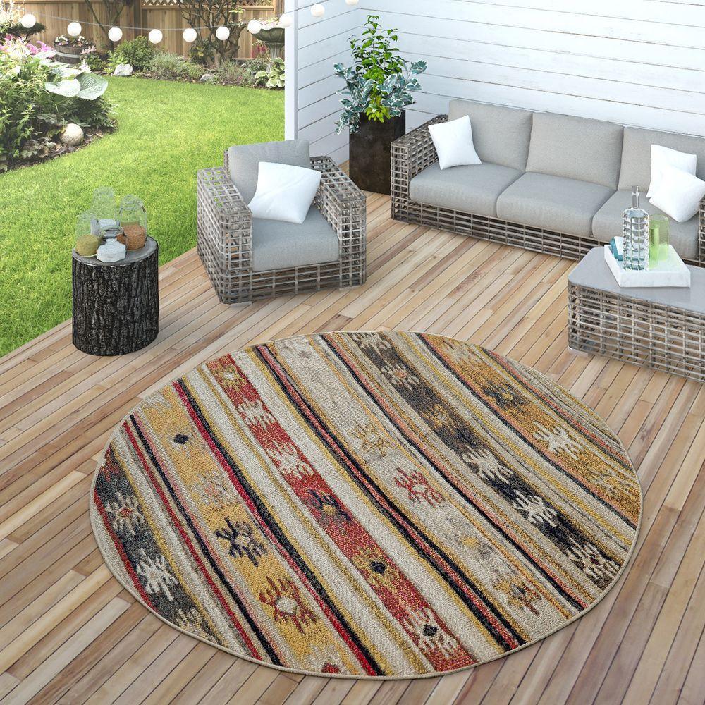 Indoor & Outdoor Rug Ethnic Cream Red Yellow RugYourHome