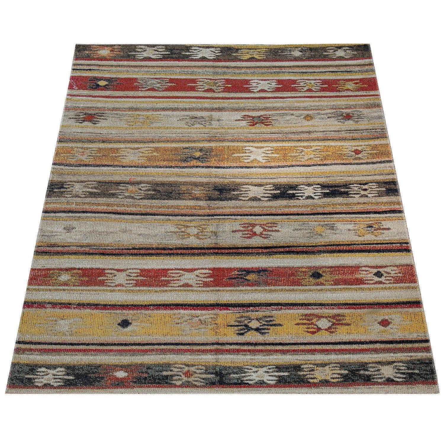 Indoor & Outdoor Rug Ethnic Cream Red Yellow RugYourHome