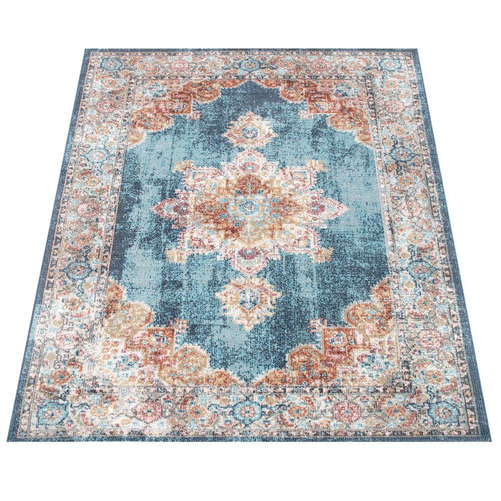 Indoor & Outdoor Rug For Patio, Oriental Look In Blue RugYourHome