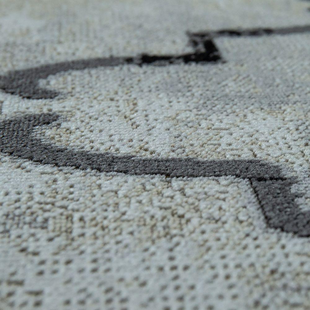 Indoor & Outdoor Rug Moroccan Pattern Grey, side view - House Of Avana