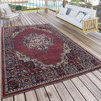 Indoor & Outdoor Rug Oriental Look Bordeaux Red RugYourHome