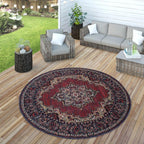 Indoor & Outdoor Rug Oriental Look Bordeaux Red RugYourHome