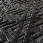 Indoor Outdoor Rug Livorno Boho High-low Pattern in Anthracite, back view - House Of Avana