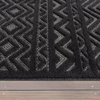 Indoor Outdoor Rug Livorno Boho High-low Pattern in Anthracite, side view - House Of Avana