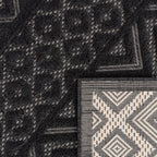 Indoor Outdoor Rug Livorno Boho High-low Pattern in Anthracite, detail shot - House Of Avana