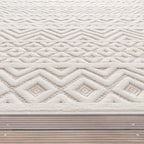 Indoor Outdoor Rug Livorno Boho High-Low Pattern In Cream RugYourHome