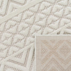 Indoor Outdoor Rug Livorno Boho High-Low Pattern In Cream RugYourHome