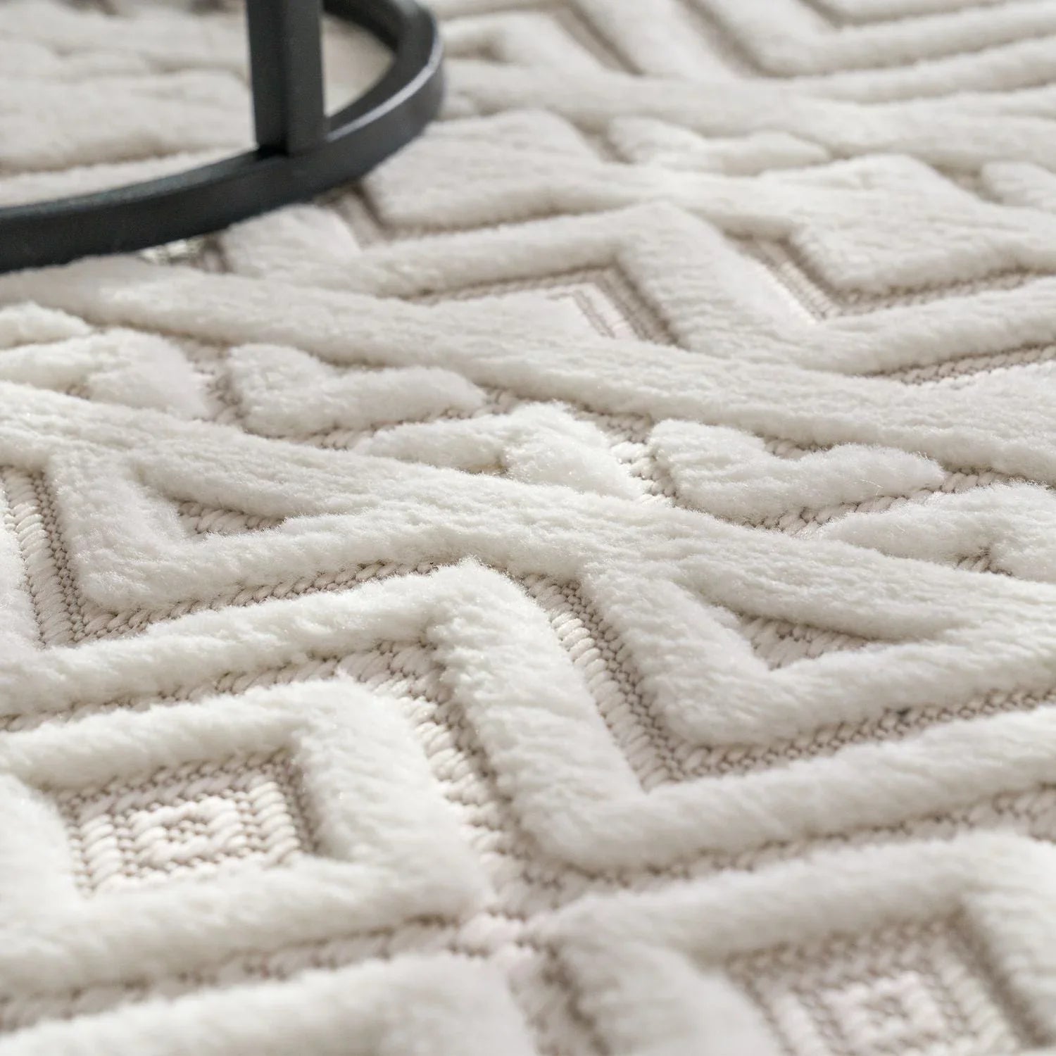 Indoor Outdoor Rug Livorno Boho High-Low Pattern In Cream RugYourHome