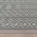 Indoor Outdoor Rug Livorno Boho High-Low Pattern In Grey RugYourHome