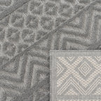 Indoor Outdoor Rug Livorno Boho High-Low Pattern In Grey RugYourHome