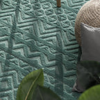 Indoor Outdoor Rug Livorno Boho High-Low Pattern In Turquoise RugYourHome