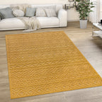 Indoor Outdoor Rug Livorno Boho High-Low Pattern In Yellow RugYourHome