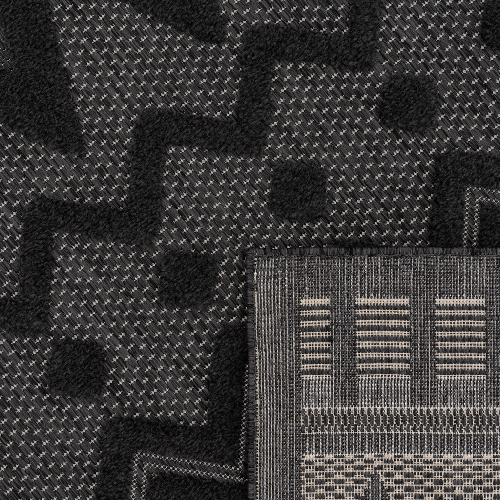 Indoor Outdoor Rug Livorno Geometric Trellis Pattern In Anthracite RugYourHome