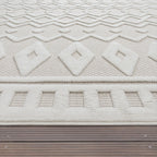 Indoor Outdoor Rug Livorno Geometric Trellis Pattern In Cream RugYourHome