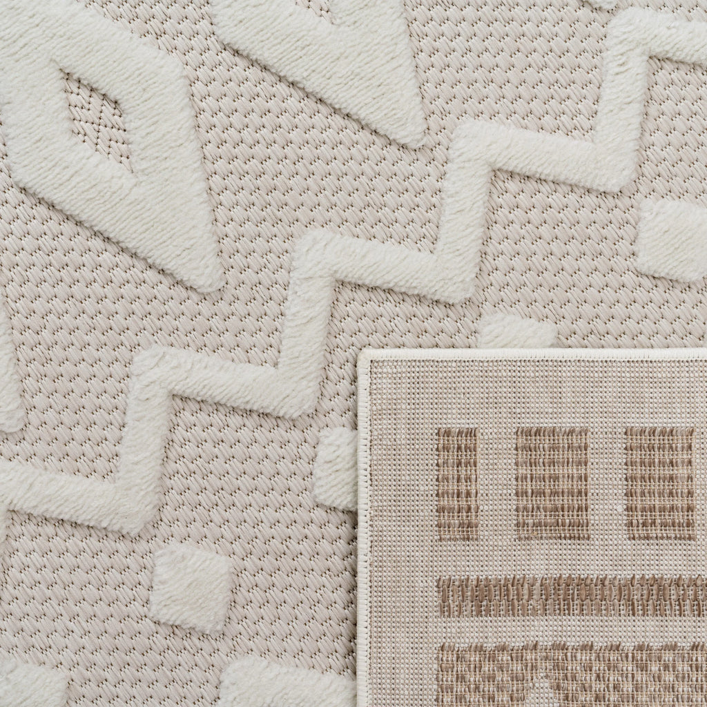 Indoor Outdoor Rug Livorno Geometric Trellis Pattern In Cream RugYourHome