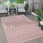 Indoor Outdoor Rug Livorno Geometric Trellis Pattern In Pink RugYourHome