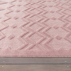 Indoor Outdoor Rug Livorno Geometric Trellis Pattern In Pink RugYourHome
