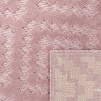 Indoor Outdoor Rug Livorno Trellis High-Low Pattern In Pink RugYourHome