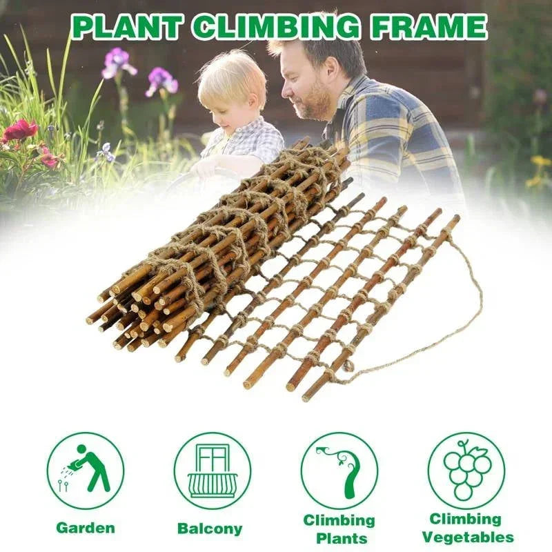 Indoor Outdoor Wall Hanging Willow Wood and Jute Garden Trellis