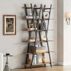 74 Inch Industrial Tall Bookshelf, 6 Tier Bookshelf, Free Standing Open Book Shelves Storage Display Shelf, Book Shelf For Living Room, Home Office, Rustic Brown House Of Avana