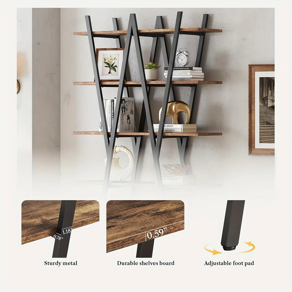 74 Inch Industrial Tall Bookshelf, 6 Tier Bookshelf, Free Standing Open Book Shelves Storage Display Shelf, Book Shelf For Living Room, Home Office, Rustic Brown House Of Avana