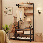 Industrial Hall Tree with Bench & Shoe Storage House Of Avana
