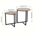 Coffee Table Set Industrial Style Wooden Tabletop End Desk Tea Table Living Room Sofa Side Table Bedside Table Lamp Workbench Table Plant Stand Display Rack House Of Avana