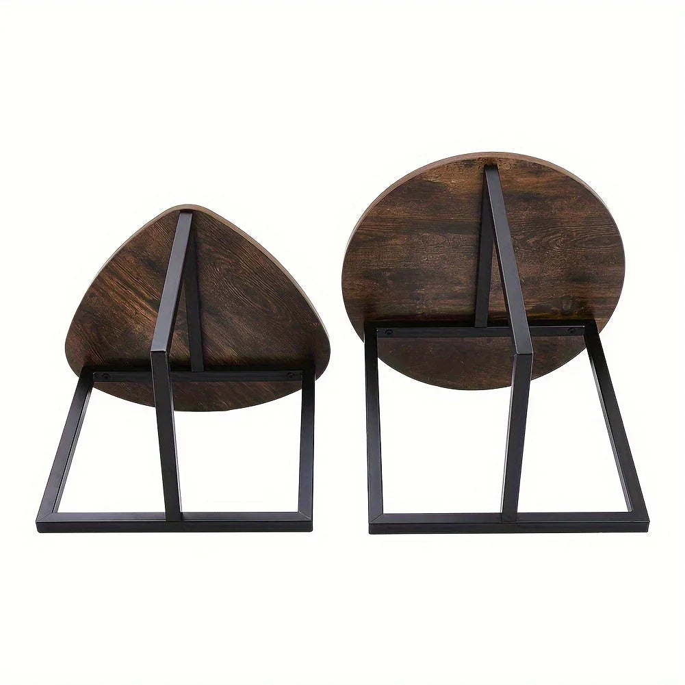 Coffee Table Set Industrial Style Wooden Tabletop End Desk Tea Table Living Room Sofa Side Table Bedside Table Lamp Workbench Table Plant Stand Display Rack House Of Avana