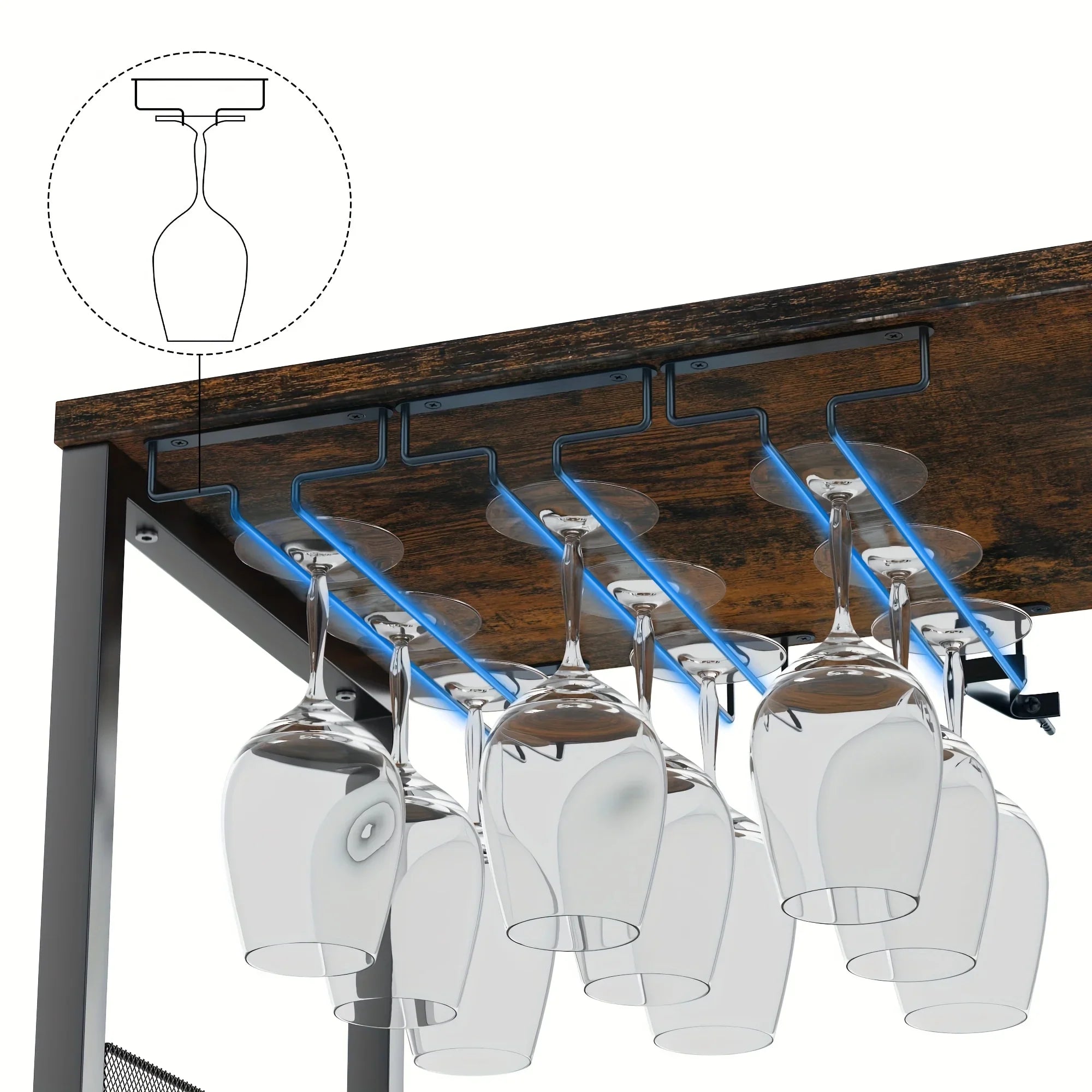 [Industrial Wine Bar Cabinet] 3-Tier Industrial Wine Bar Cabinet with Detachable 12-Bottle Rack | Adjustable Glass Holder, Mesh Door Storage, Metal Sideboard Buffet Cabinet with Shelves, Drawer - Easy Assembly for Home Bar, K House Of Avana