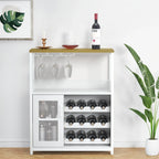 [Industrial Wine Bar Cabinet] 3-Tier Industrial Wine Bar Cabinet with Detachable 12-Bottle Rack | Adjustable Glass Holder, Mesh Door Storage, Metal Sideboard Buffet Cabinet with Shelves, Drawer - Easy Assembly for Home Bar, K House Of Avana