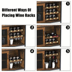[Industrial Wine Bar Cabinet] 3-Tier Industrial Wine Bar Cabinet with Detachable 12-Bottle Rack | Adjustable Glass Holder, Mesh Door Storage, Metal Sideboard Buffet Cabinet with Shelves, Drawer - Easy Assembly for Home Bar, K House Of Avana