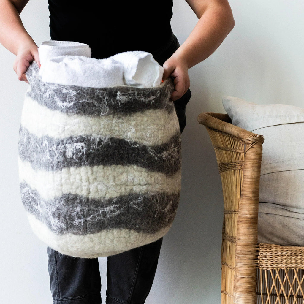 Ingobozi Woven Wool African Storage Basket Kanju Interiors