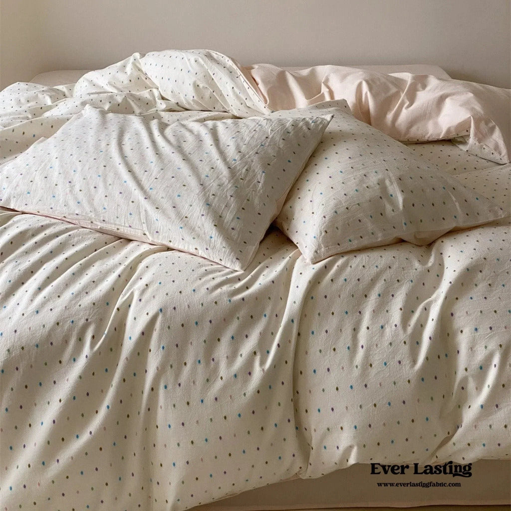 Iris Polka Dot Jacquard Bedding Set Ever Lasting