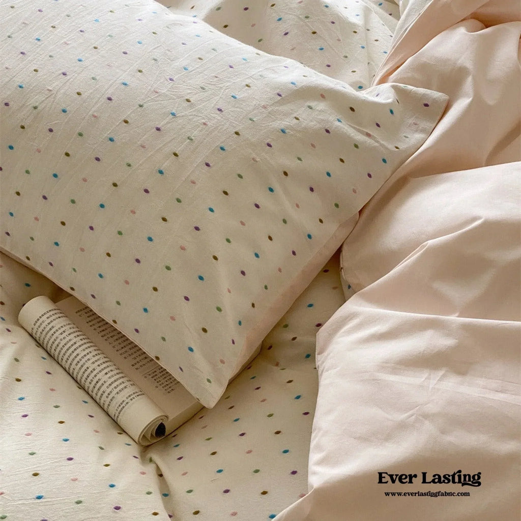 Iris Polka Dot Jacquard Bedding Set Ever Lasting