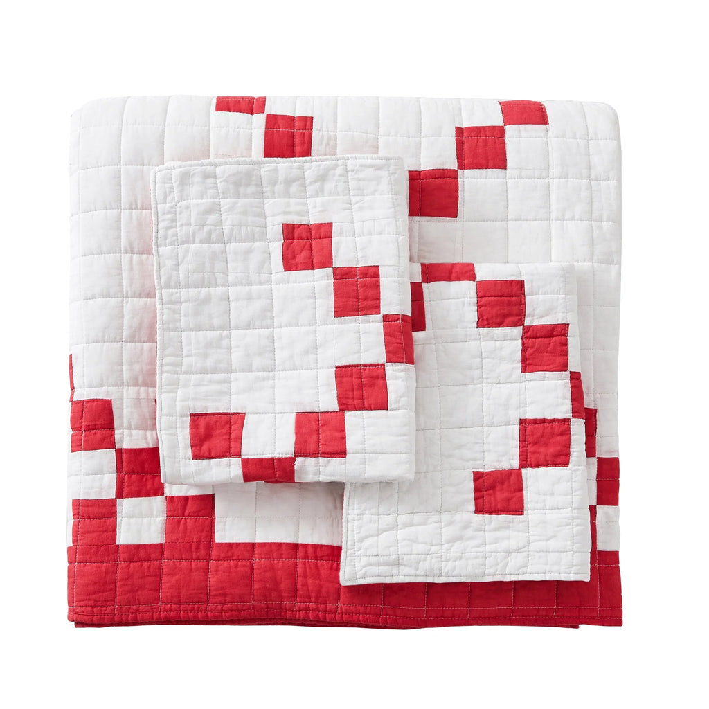 Irish Chain Patchwork Cotton Quilt Set Mélange Home