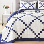 Irish Chain Patchwork Cotton Quilt Set Mélange Home