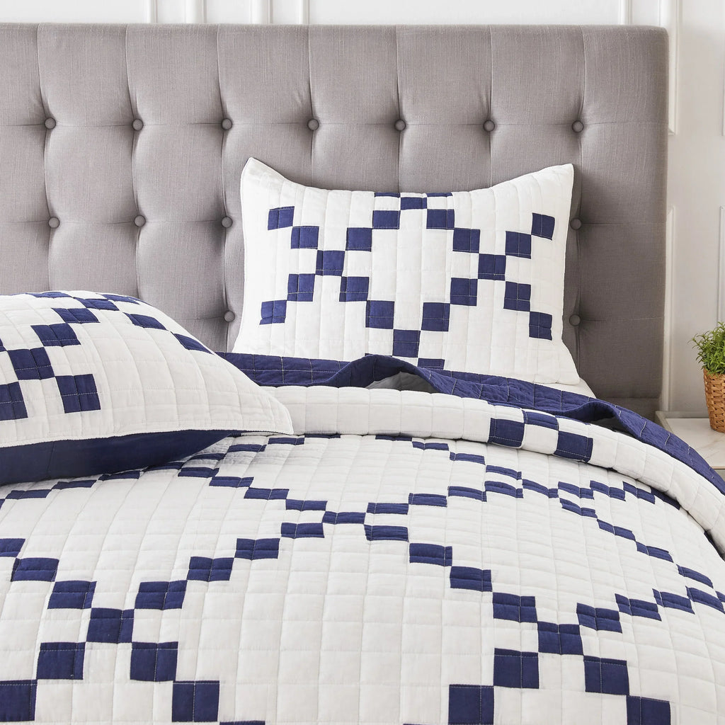 Irish Chain Patchwork Cotton Quilt Set Mélange Home