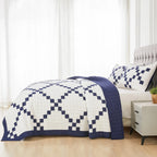 Irish Chain Patchwork Cotton Quilt Set Mélange Home