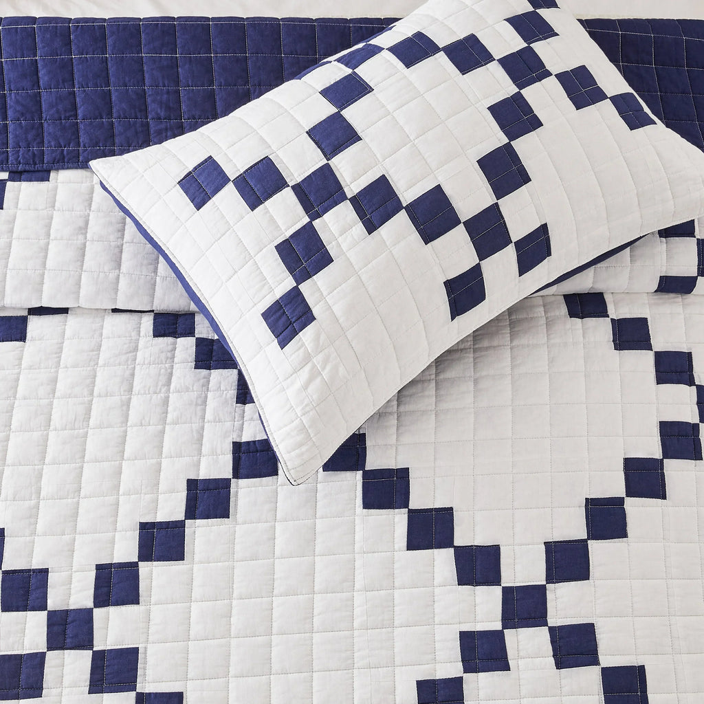 Irish Chain Patchwork Cotton Quilt Set Mélange Home