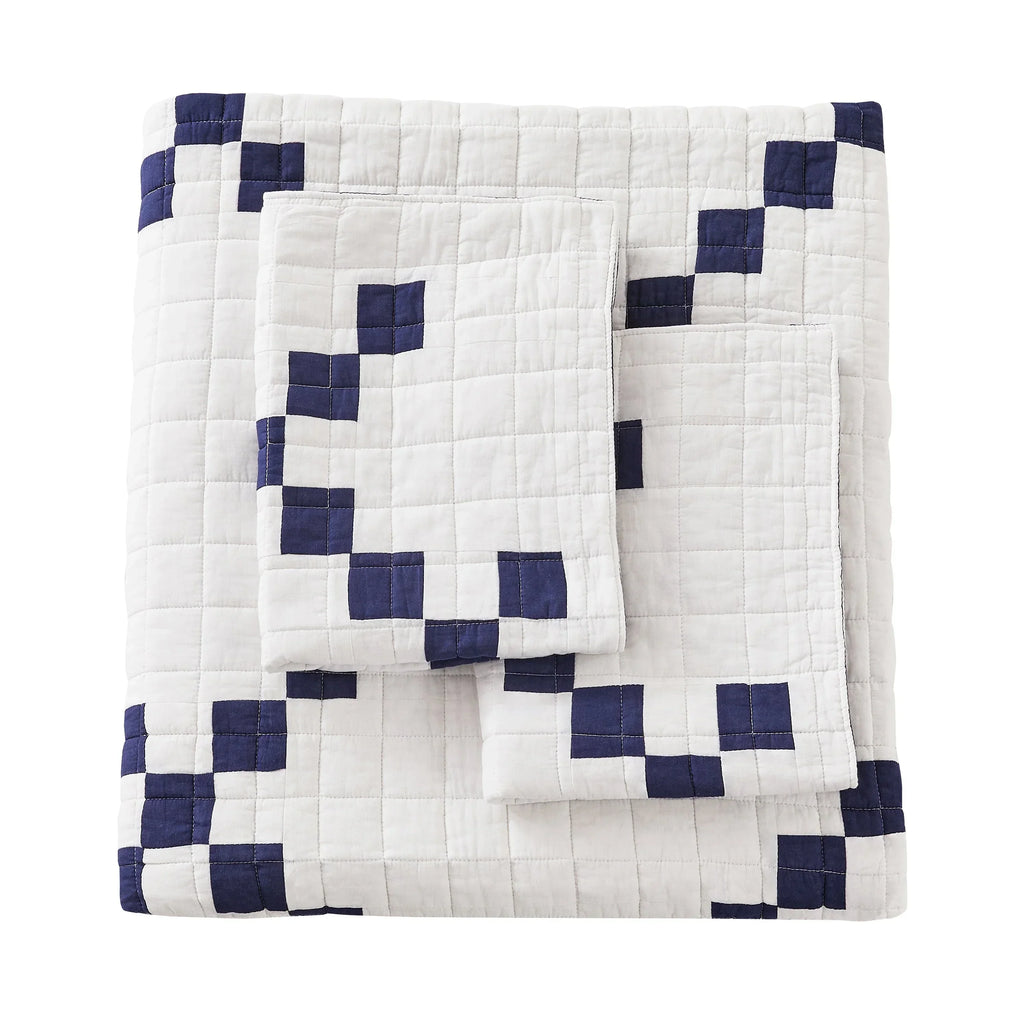 Irish Chain Patchwork Cotton Quilt Set Mélange Home