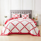 Irish Chain Patchwork Cotton Quilt Set Mélange Home