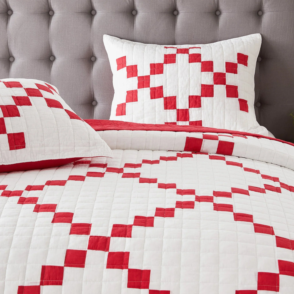 Irish Chain Patchwork Cotton Quilt Set Mélange Home