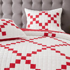 Irish Chain Patchwork Cotton Quilt Set Mélange Home