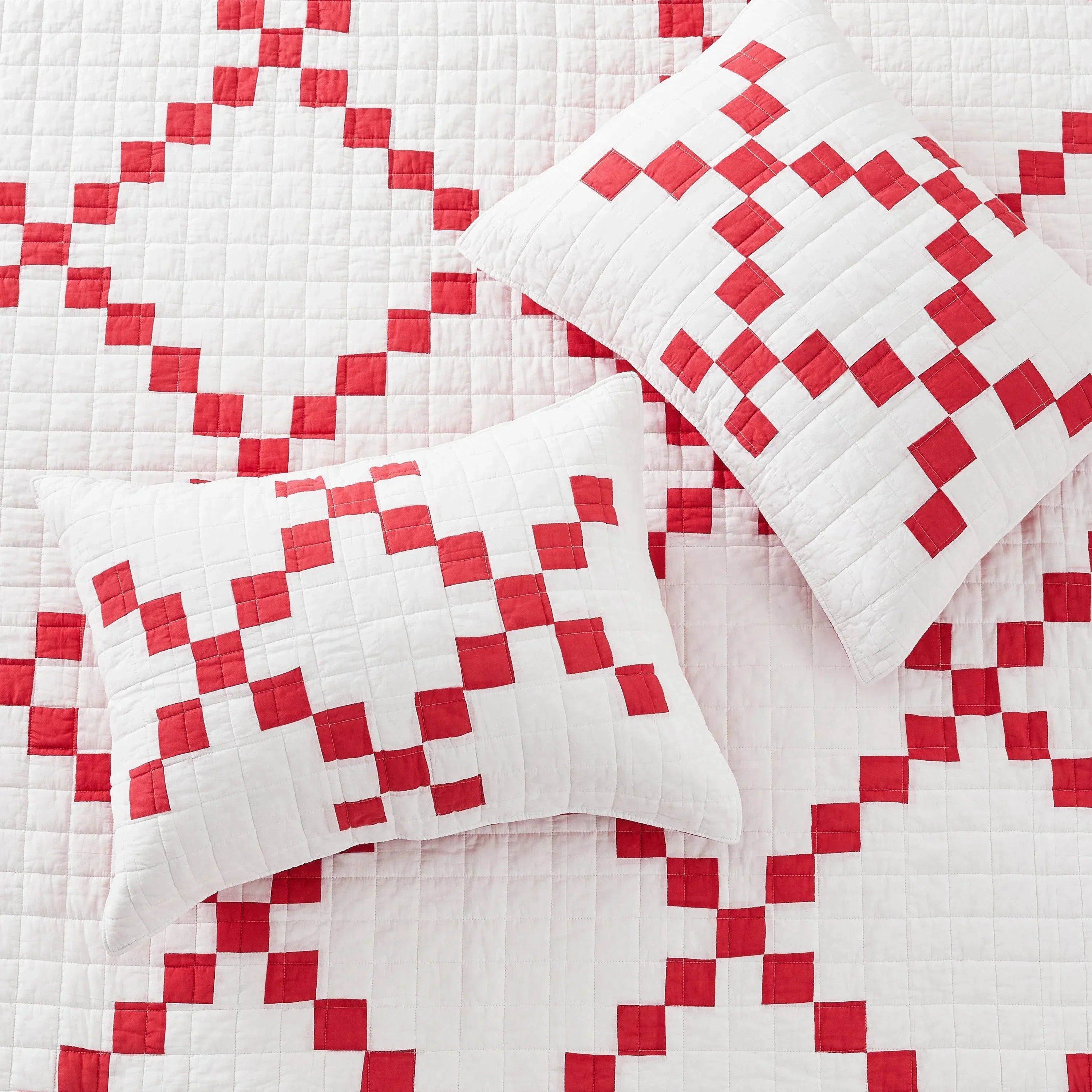 Irish Chain Patchwork Cotton Quilt Set Mélange Home