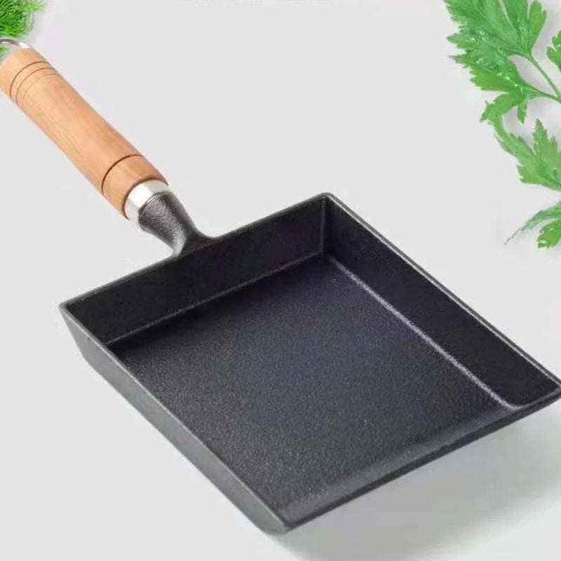Cast Iron Square Frying Pan, Non Coated Thickened Non Stick Japanese Egg Roll Pan, Uncharged [heat... - House Of Avana