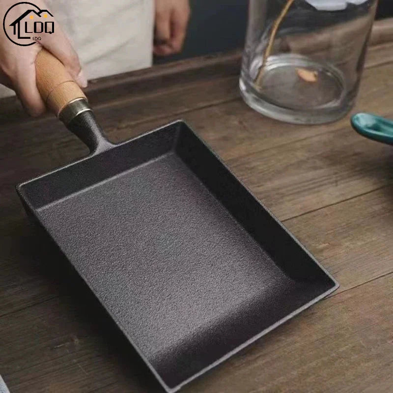 Cast Iron Square Frying Pan, Non Coated Thickened Non Stick Japanese Egg Roll Pan, Uncharged [heat... - House Of Avana